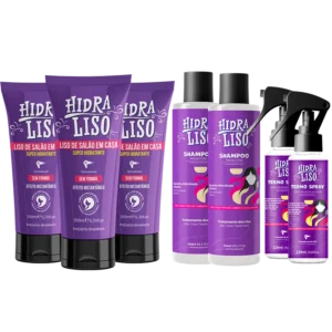 Hidraliso Progressiva Sem Formol – 3 Unidades + 2 Shampoos + 2 Termo Sprays