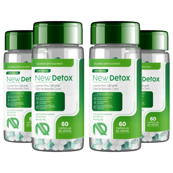 New Detox – Kit 4 Potes do Suplemento Natural para Desintoxicação