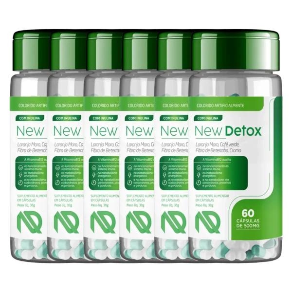 New Detox – Kit 6 Potes do Suplemento Natural para Desintoxicação