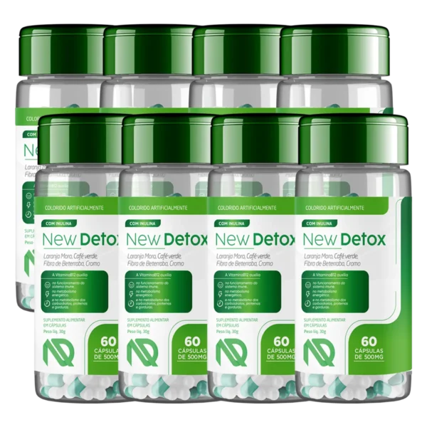 New Detox – Kit 8 Potes do Suplemento Natural para Desintoxicação