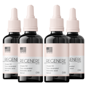 Kit 4 Regenere Drops – Suplemento Alimentar Natural com Vitamina K2, Ácido Hialurônico e Retinol em Gotas – 30ml