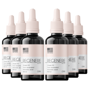 Kit 6 Regenere Drops – Suplemento Alimentar Natural com Vitamina K2, Ácido Hialurônico e Retinol em Gotas – 30ml
